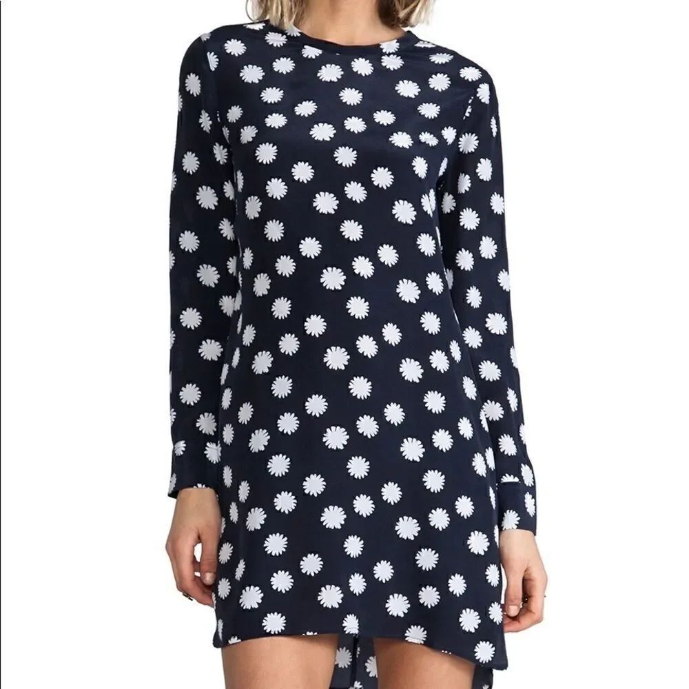 Equipment Spotted Daisy Owen Dress in Peacoat